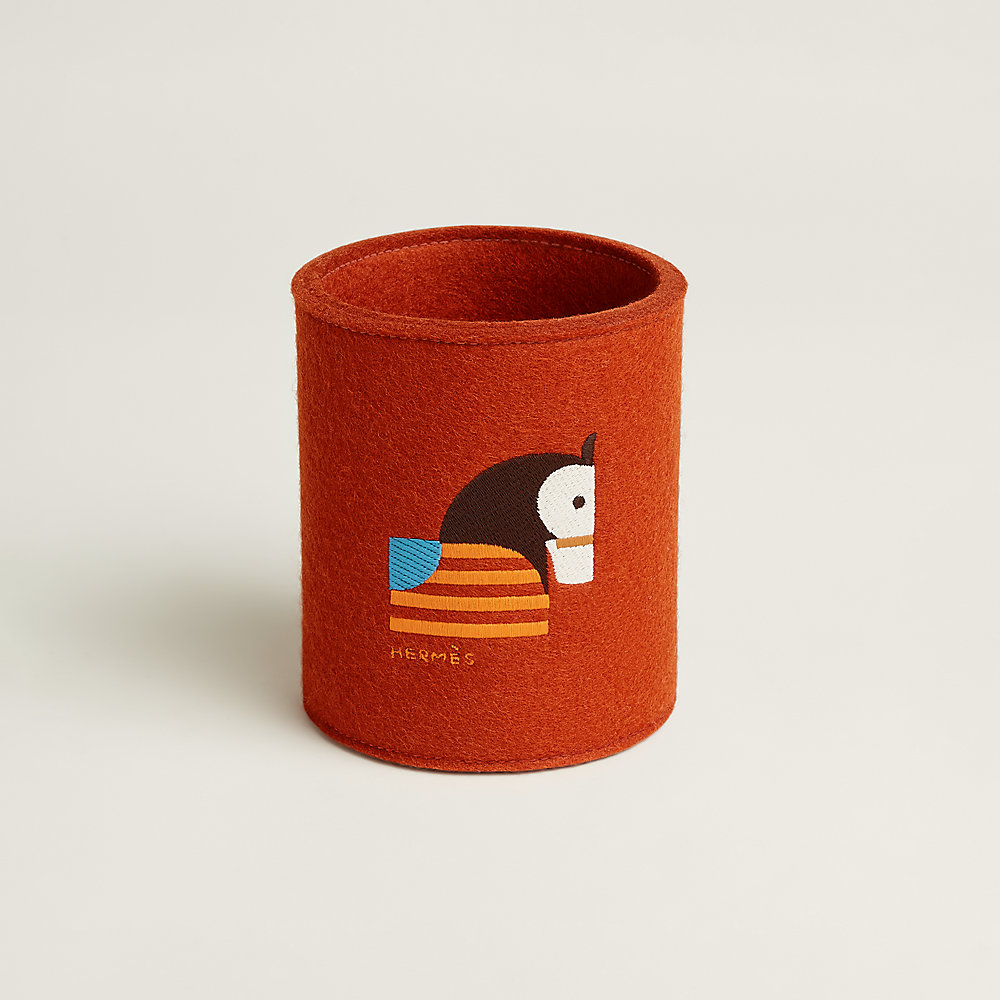 Animaux Blocks pencil holder - Blue | Hermès USA